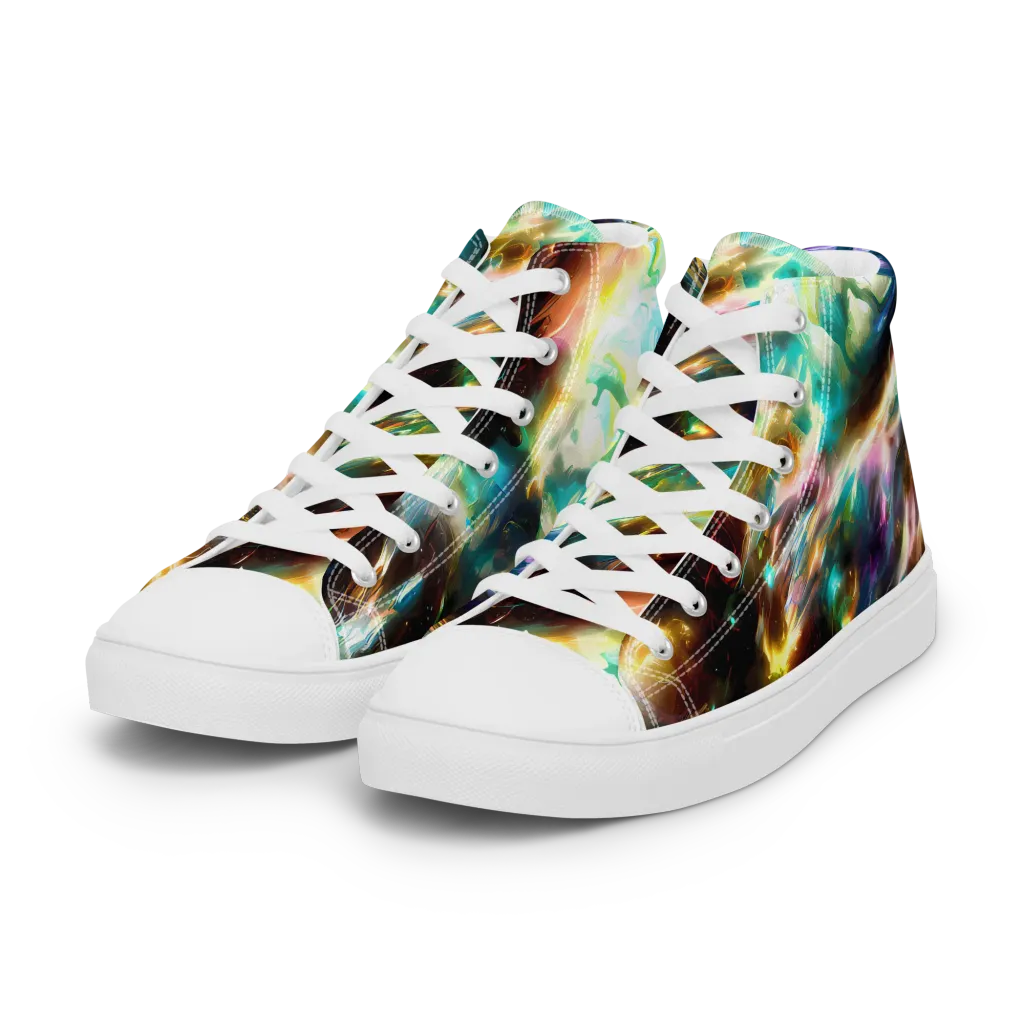 Opal Thunder on Women's High Top Canvas Shoes — Left Front