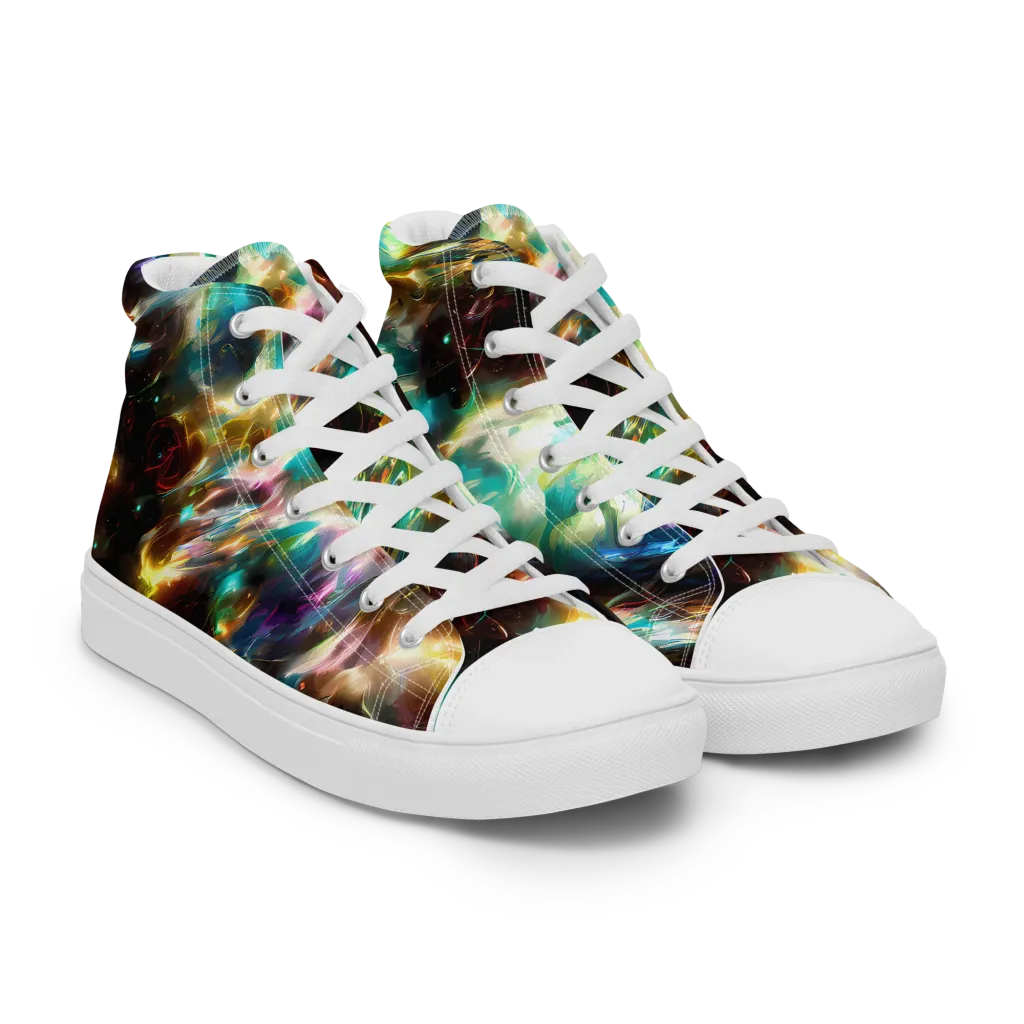 Opal Thunder on Women's High Top Canvas Shoes — Right Front