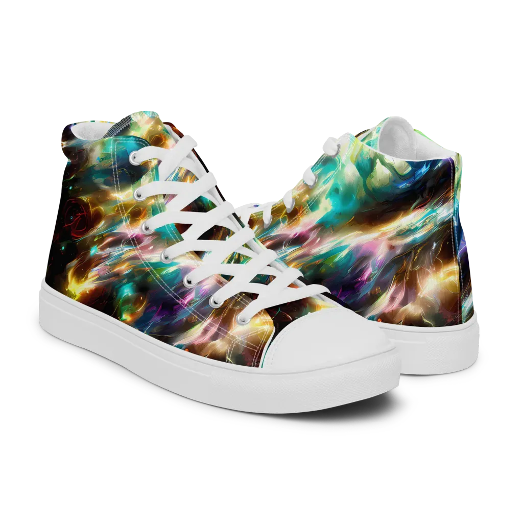 Opal Thunder on Women's High Top Canvas Shoes — Right