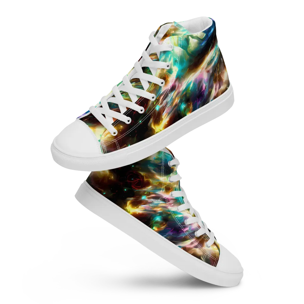 Opal Thunder on Women's High Top Canvas Shoes — Front
