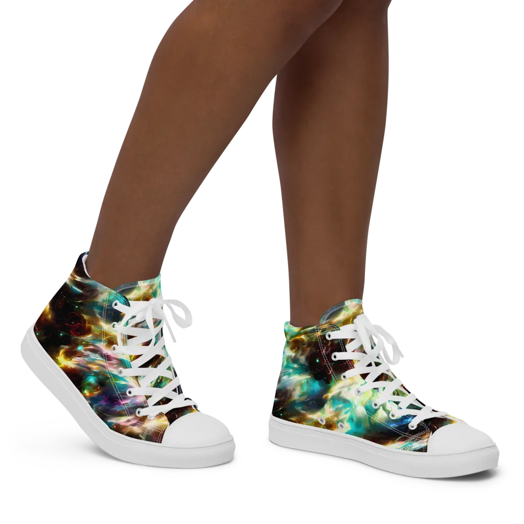 Opal Thunder on Women's High Top Canvas Shoes — Right