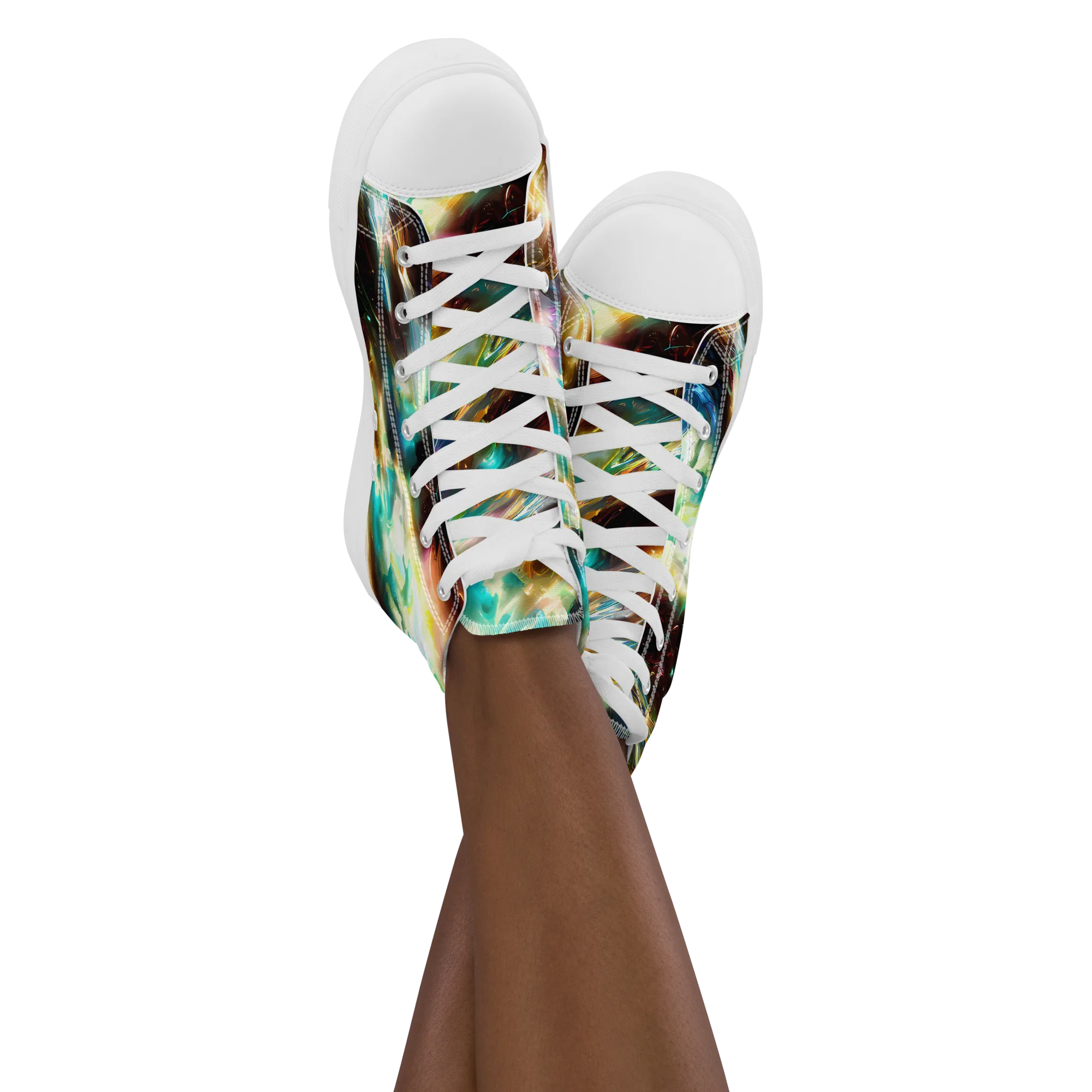 Opal Thunder on Women's High Top Canvas Shoes — Front