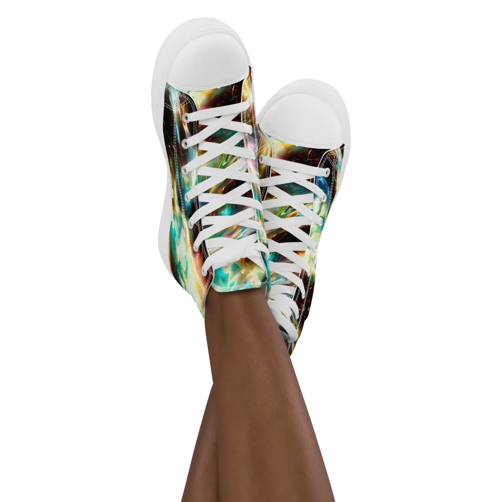 Opal Thunder on Women's High Top Canvas Shoes — Front