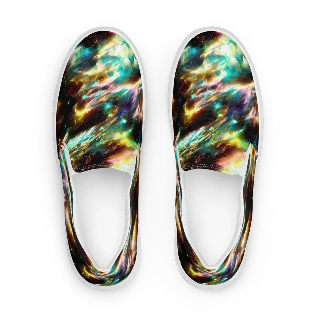 Opal Thunder on Men's Slip-On Canvas Shoes — Front