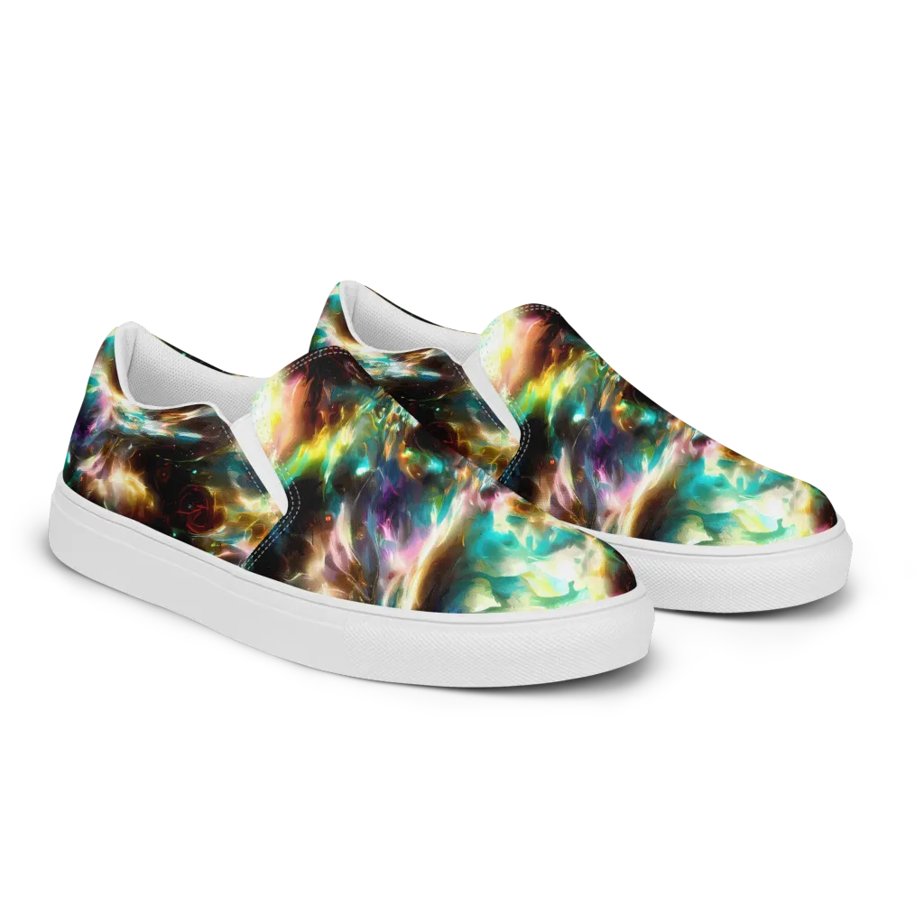 Opal Thunder on Men's Slip-On Canvas Shoes — Right Front