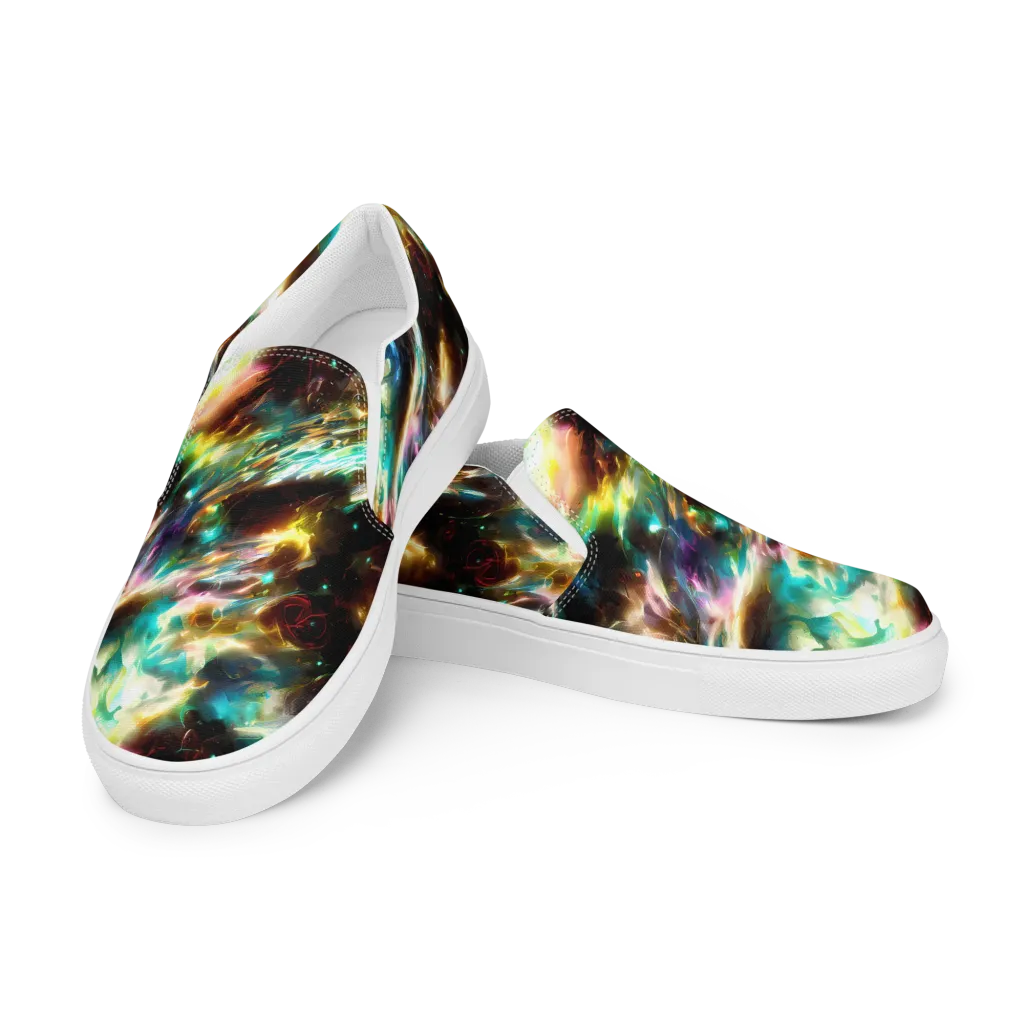 Opal Thunder on Men's Slip-On Canvas Shoes — Left Front