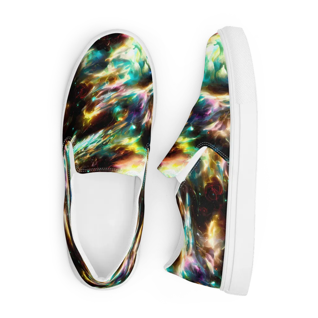 Opal Thunder on Men's Slip-On Canvas Shoes — Front
