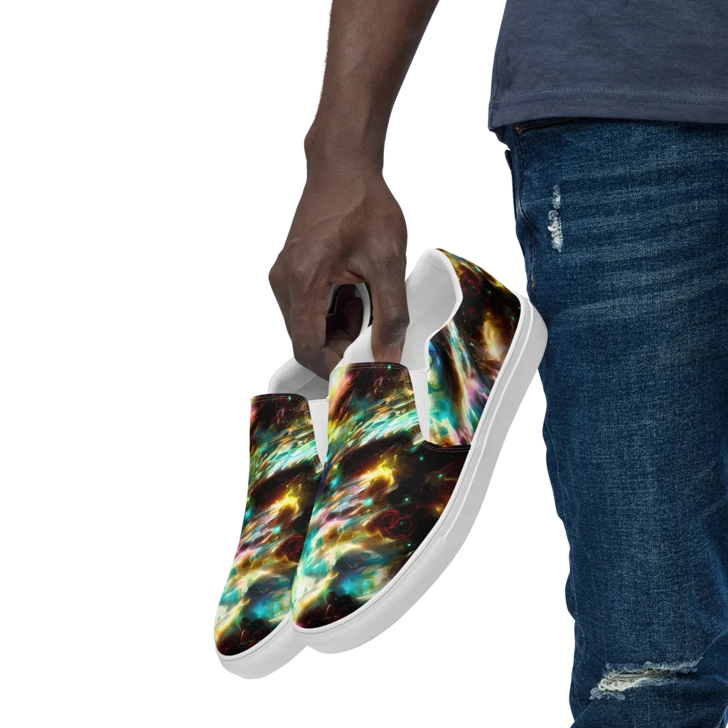 Opal Thunder on Men's Slip-On Canvas Shoes — Left Front
