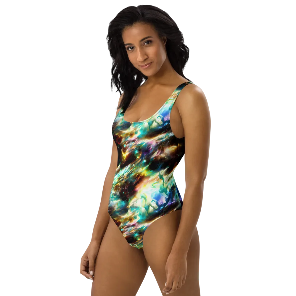 Opal Thunder on One-Piece Swimsuit — Left