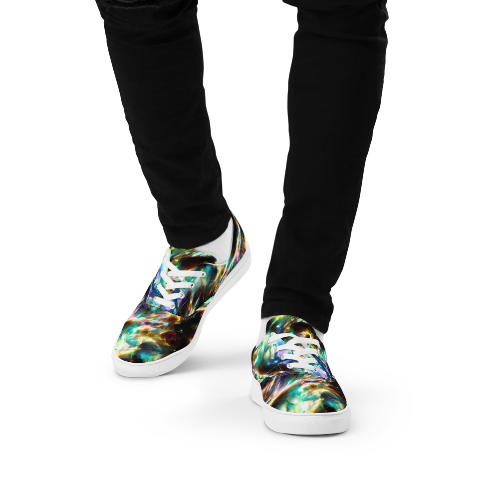 Opal Thunder on Men's Lace-Up Canvas Shoes — Front