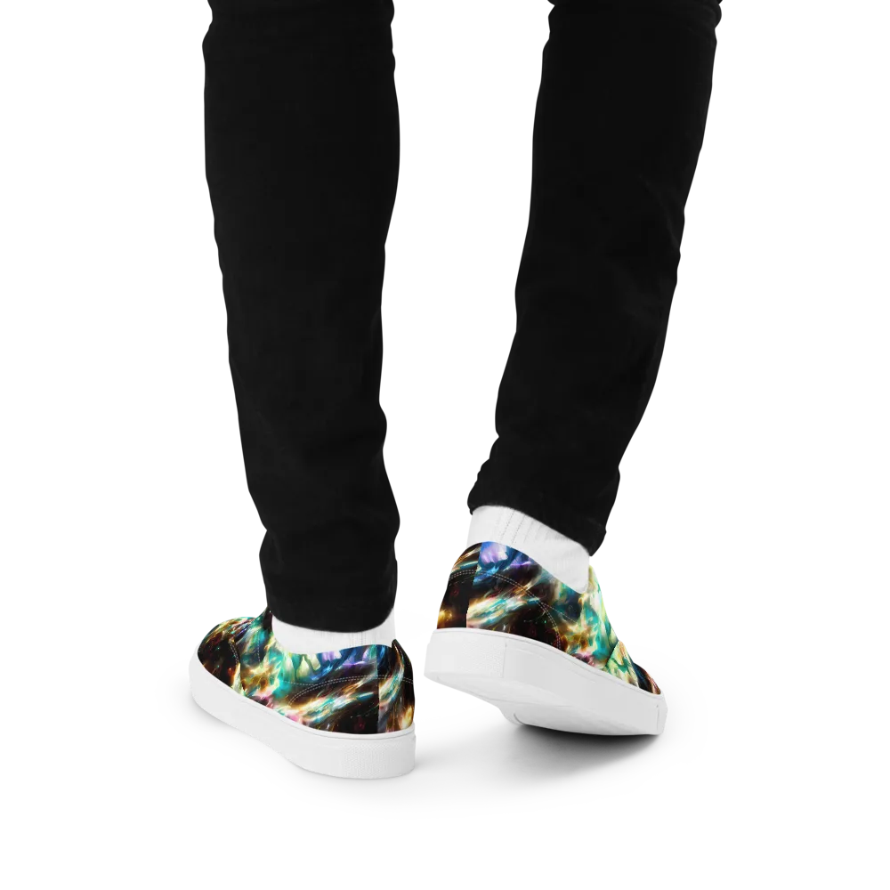 Opal Thunder on Men's Lace-Up Canvas Shoes — Back