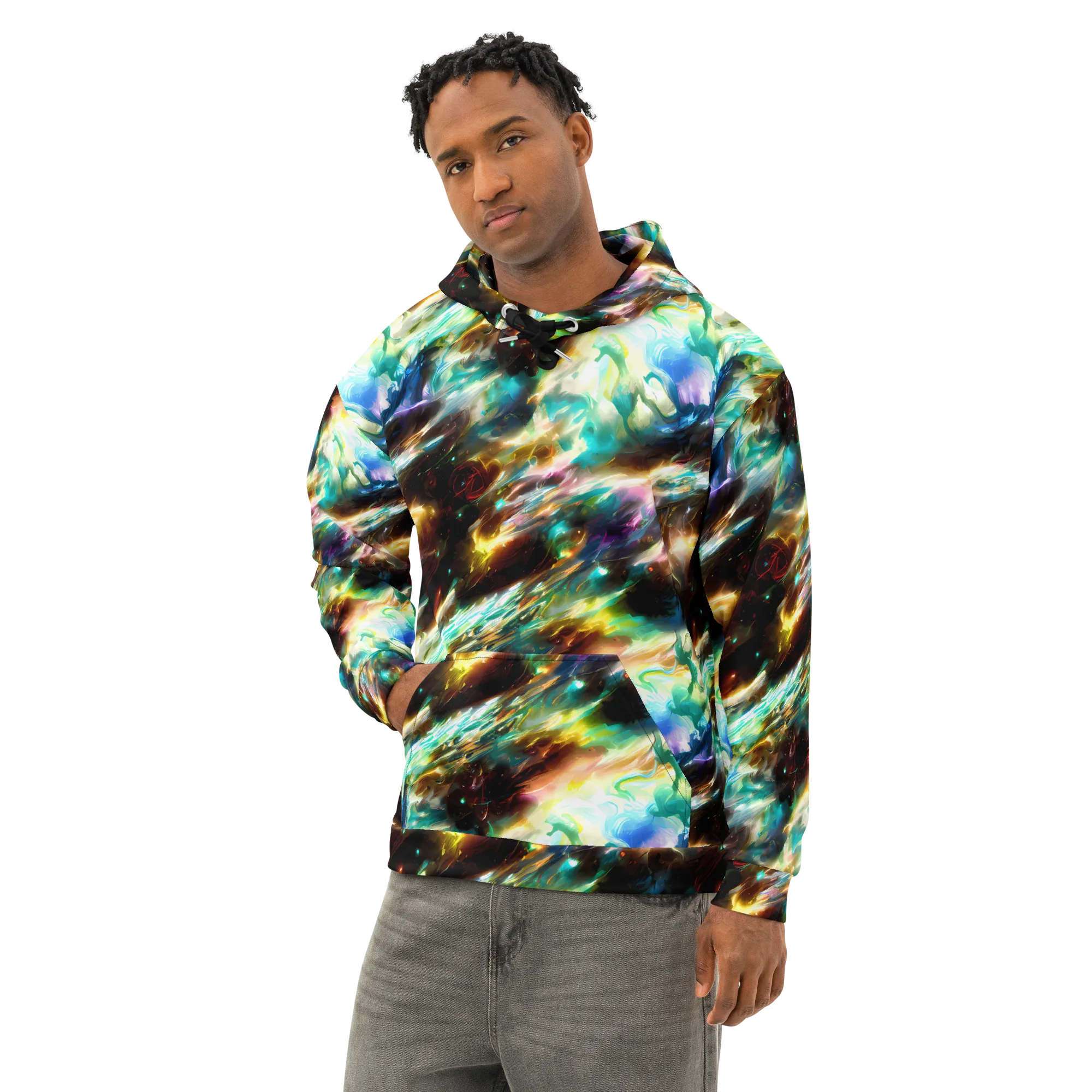 Opal Thunder on Cotton Hoodie — Left Front