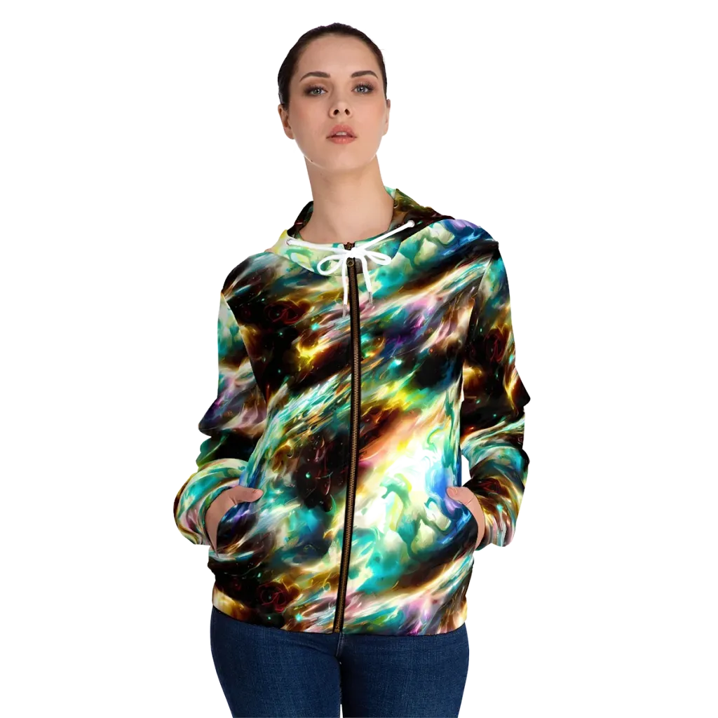 Opal Thunder on Women's Full-Zip Hoodie — Front On Person
