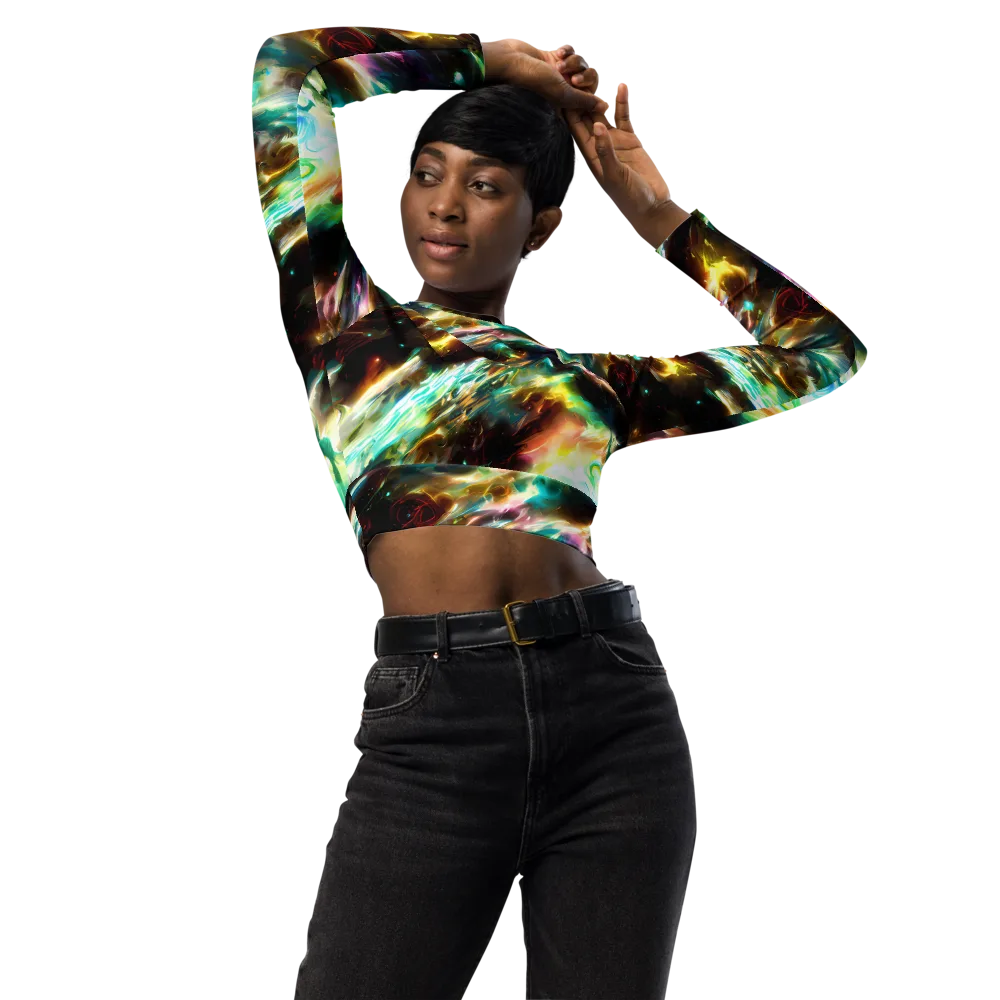 Opal Thunder on Long Sleeve Crop Top — Front