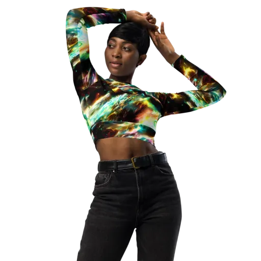 Opal Thunder on a Long Sleeve Crop Top