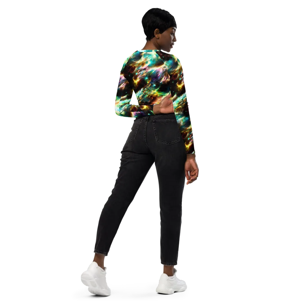 Opal Thunder on Long Sleeve Crop Top — Right Back