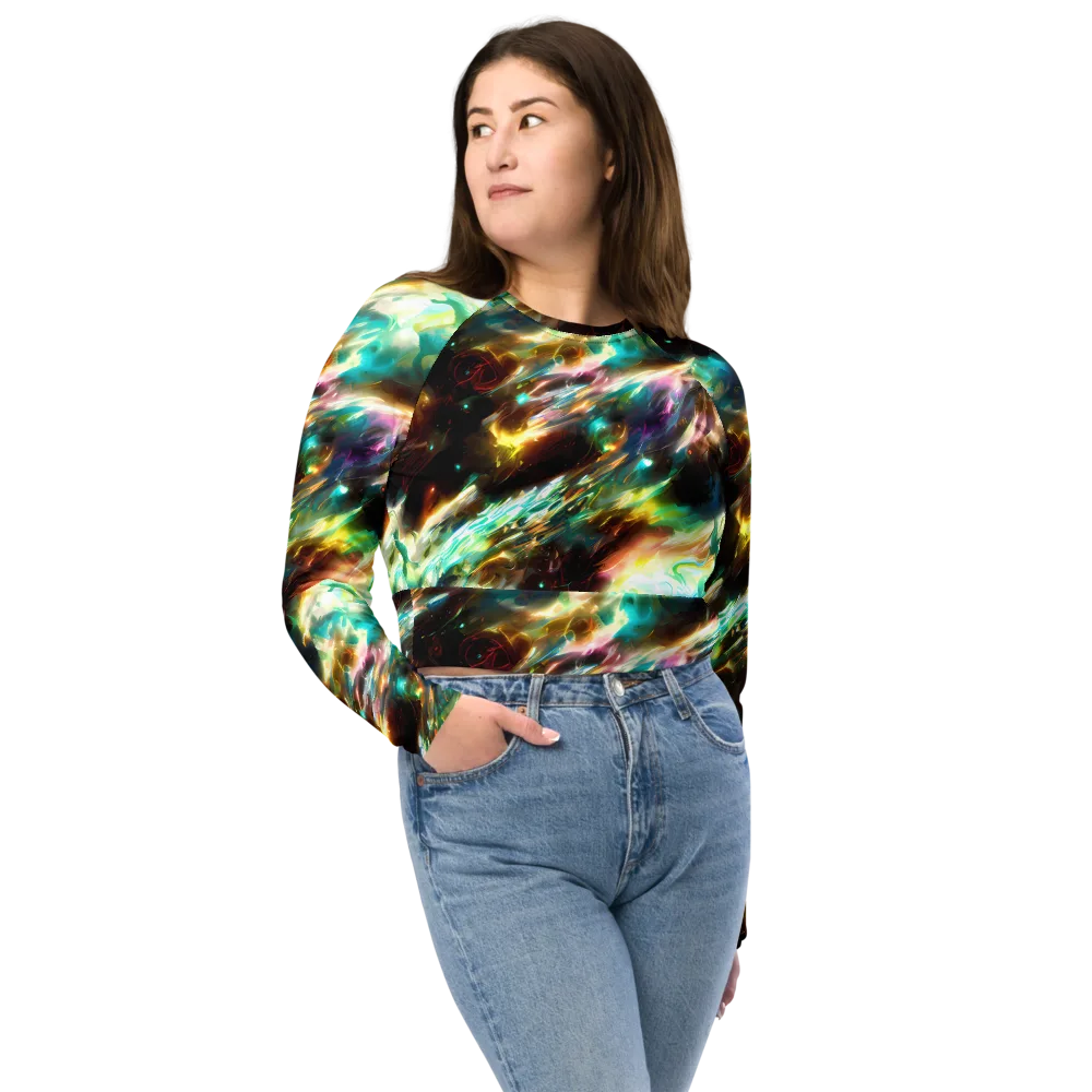 Opal Thunder on Long Sleeve Crop Top — Front