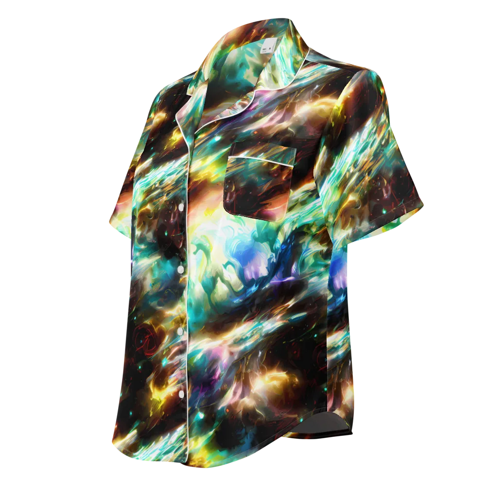 Opal Thunder on Women's Short Sleeve Pajama Top — Left Front
