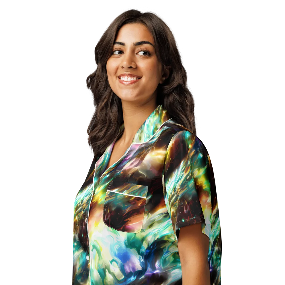 Opal Thunder on Women's Short Sleeve Pajama Top — Left Front