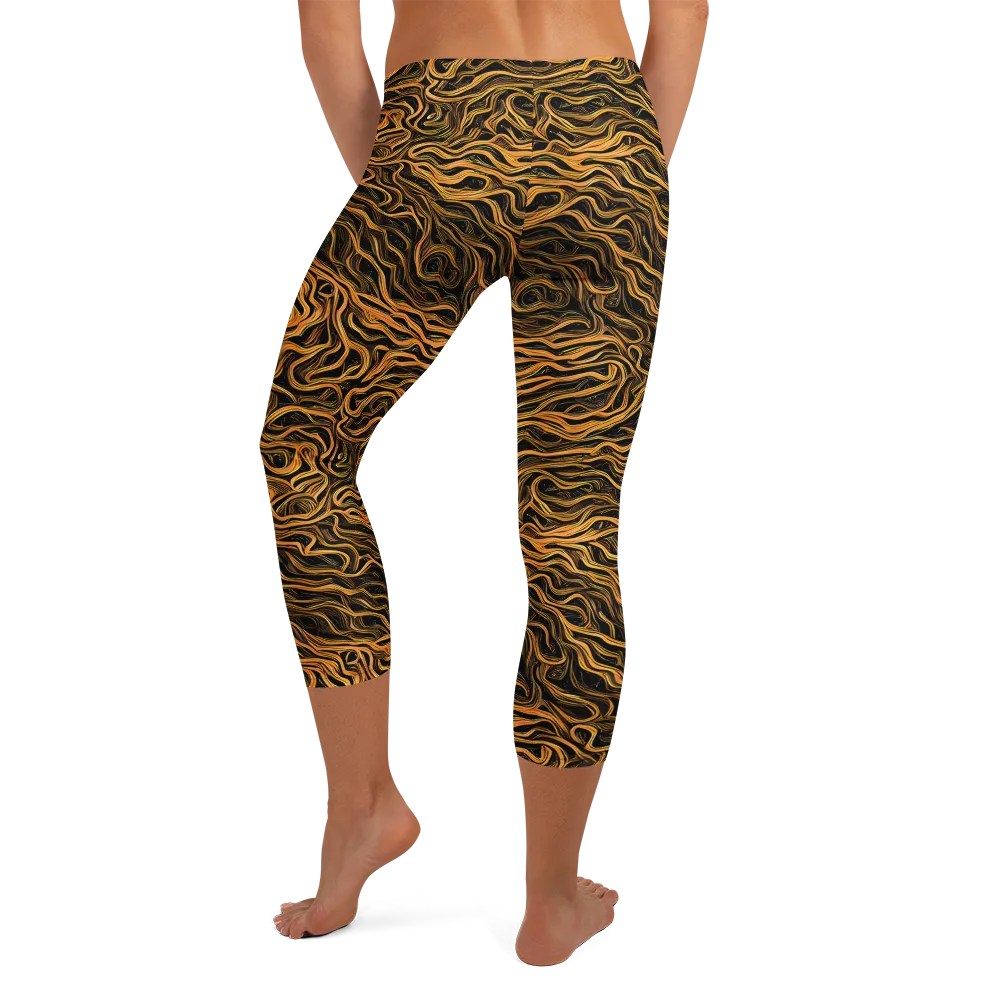 Obsidian Flame on Capri Leggings — Back