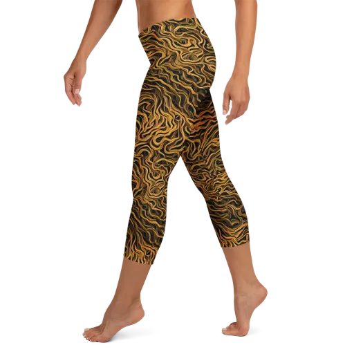 Obsidian Flame on a Capri Leggings