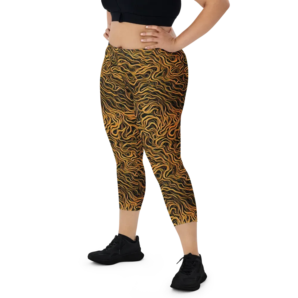 Obsidian Flame on Capri Leggings — Front