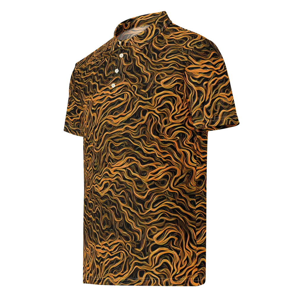 Obsidian Flame on Men's Slim Fit Polo Shirt — Left Front