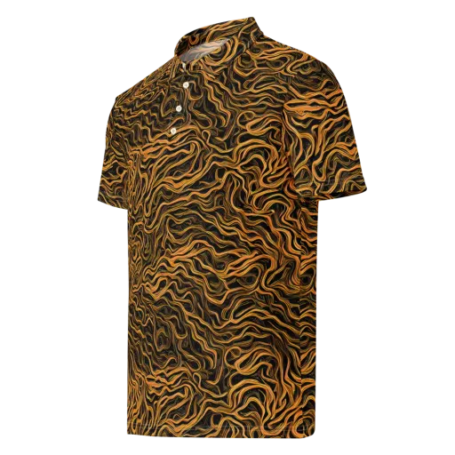 Obsidian Flame on a Men's Slim Fit Polo Shirt
