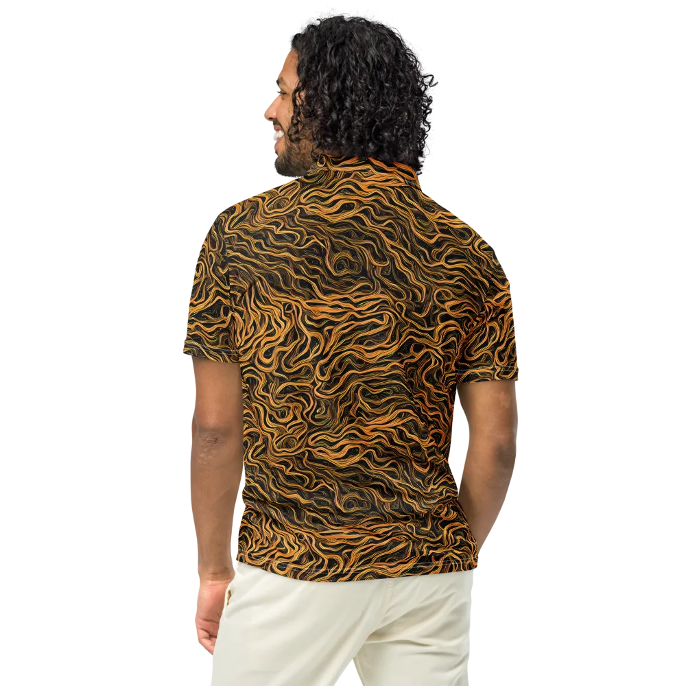 Obsidian Flame on Men's Slim Fit Polo Shirt — Back