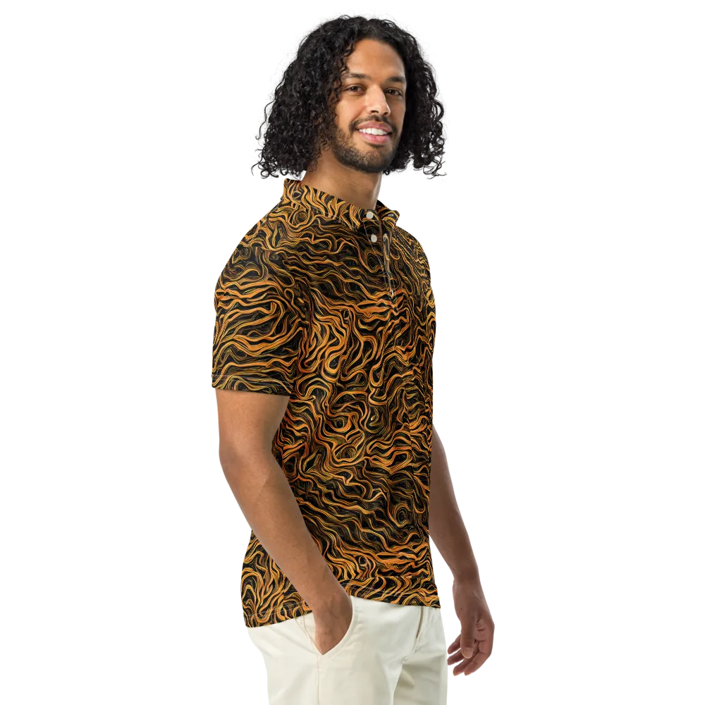 Obsidian Flame on Men's Slim Fit Polo Shirt — Right Front