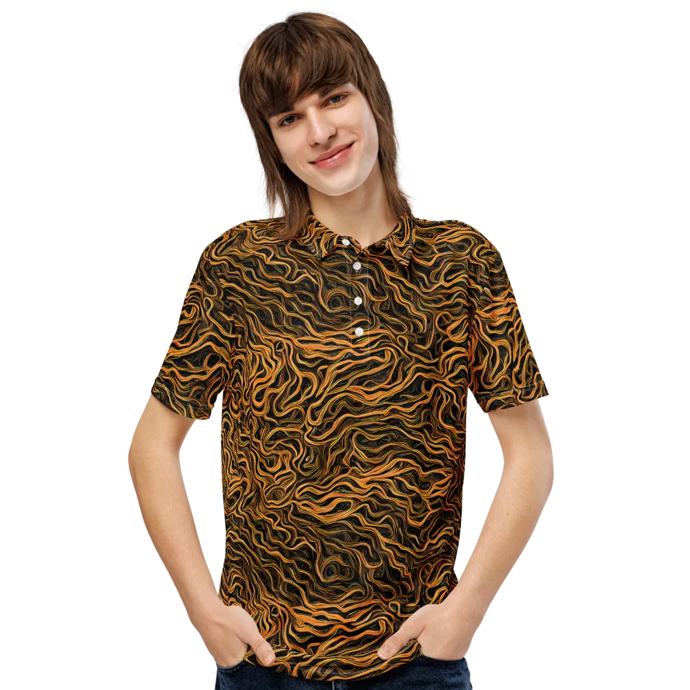 Obsidian Flame on Men's Slim Fit Polo Shirt — Front