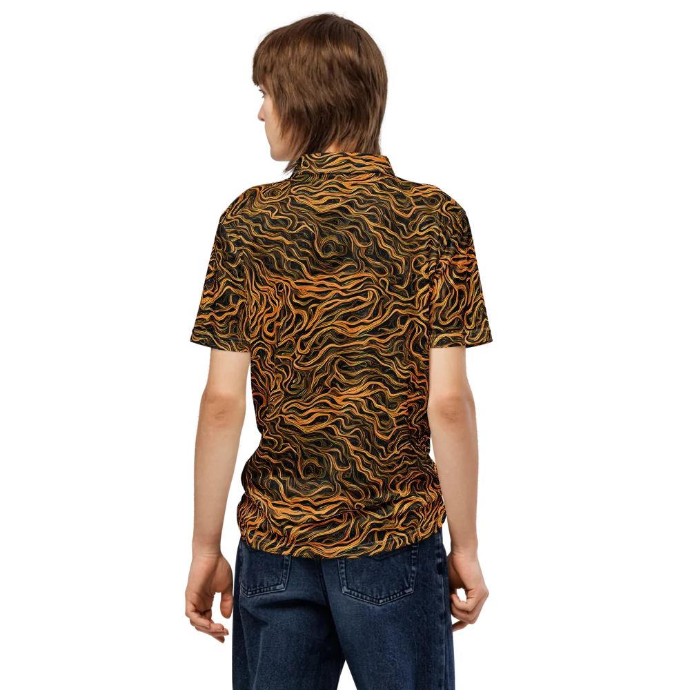 Obsidian Flame on Men's Slim Fit Polo Shirt — Back