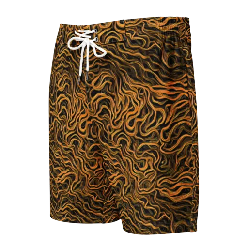 Obsidian Flame on a Men's Board Shorts