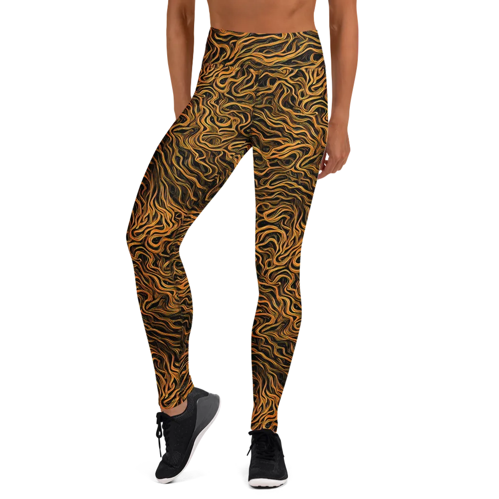 Obsidian Flame on Yoga Leggings — Front