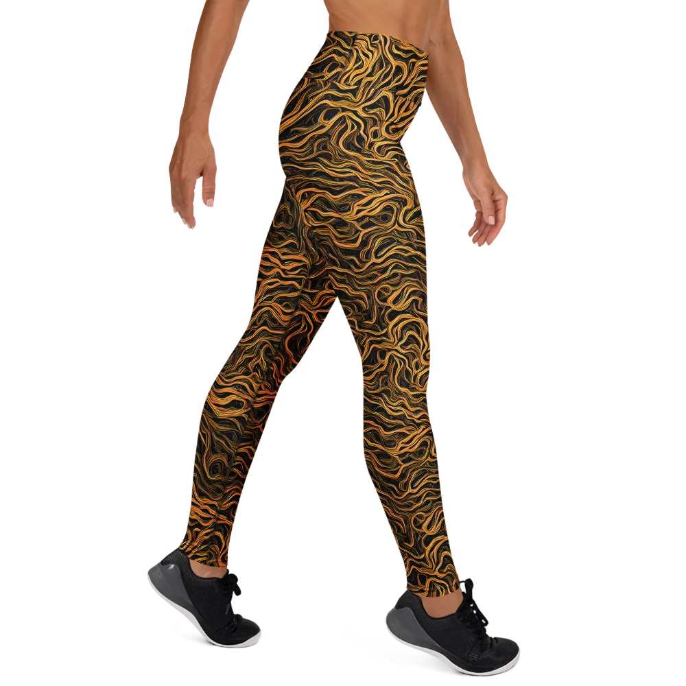 Obsidian Flame on Yoga Leggings — Right