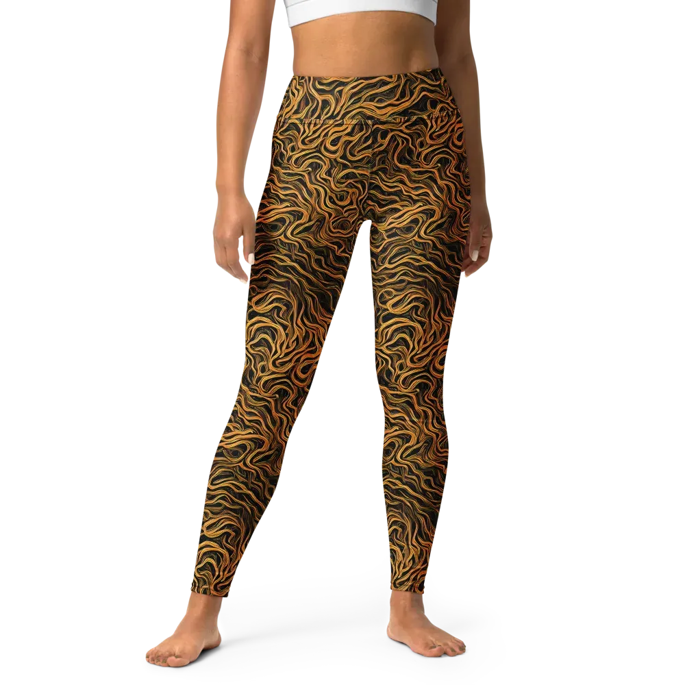 Obsidian Flame on Yoga Leggings — Front