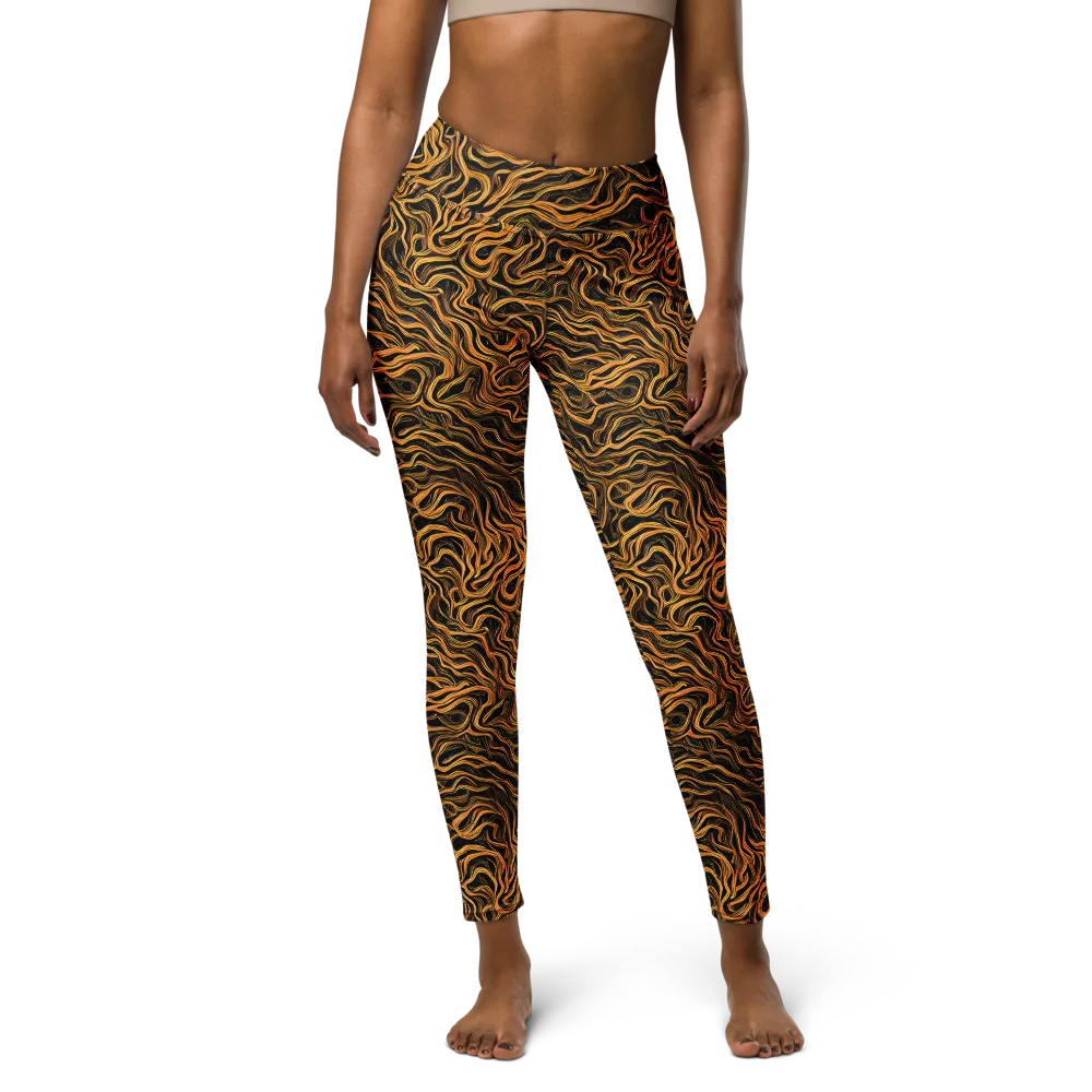 Obsidian Flame on Yoga Leggings — Front