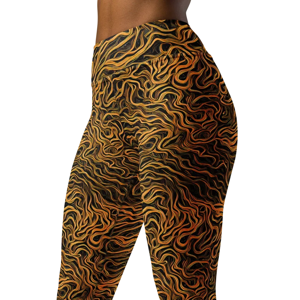 Obsidian Flame on Yoga Leggings — Left Front