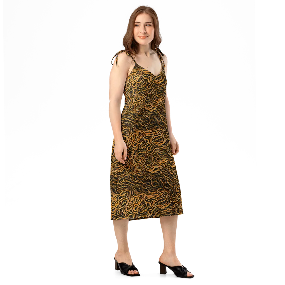 Obsidian Flame on Slip Dress — Right Front