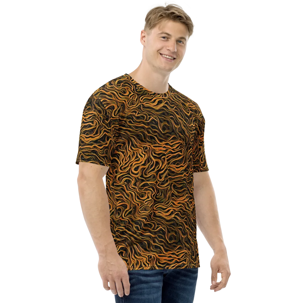 Obsidian Flame on Men's Crew Neck T-Shirt — Right