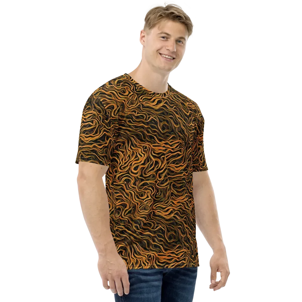 Obsidian Flame on Men's Crew Neck T-Shirt — Right