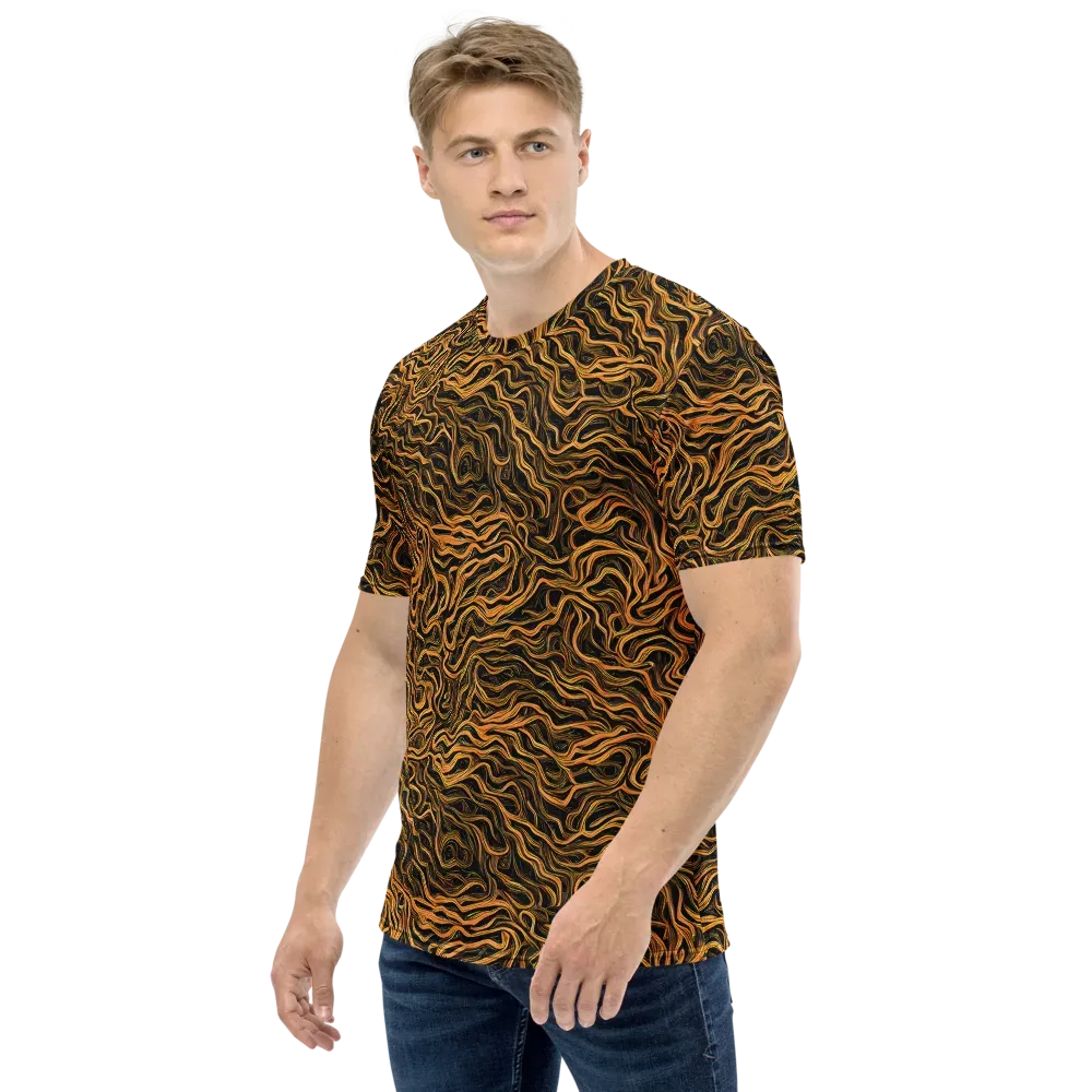Obsidian Flame on Men's Crew Neck T-Shirt — Left