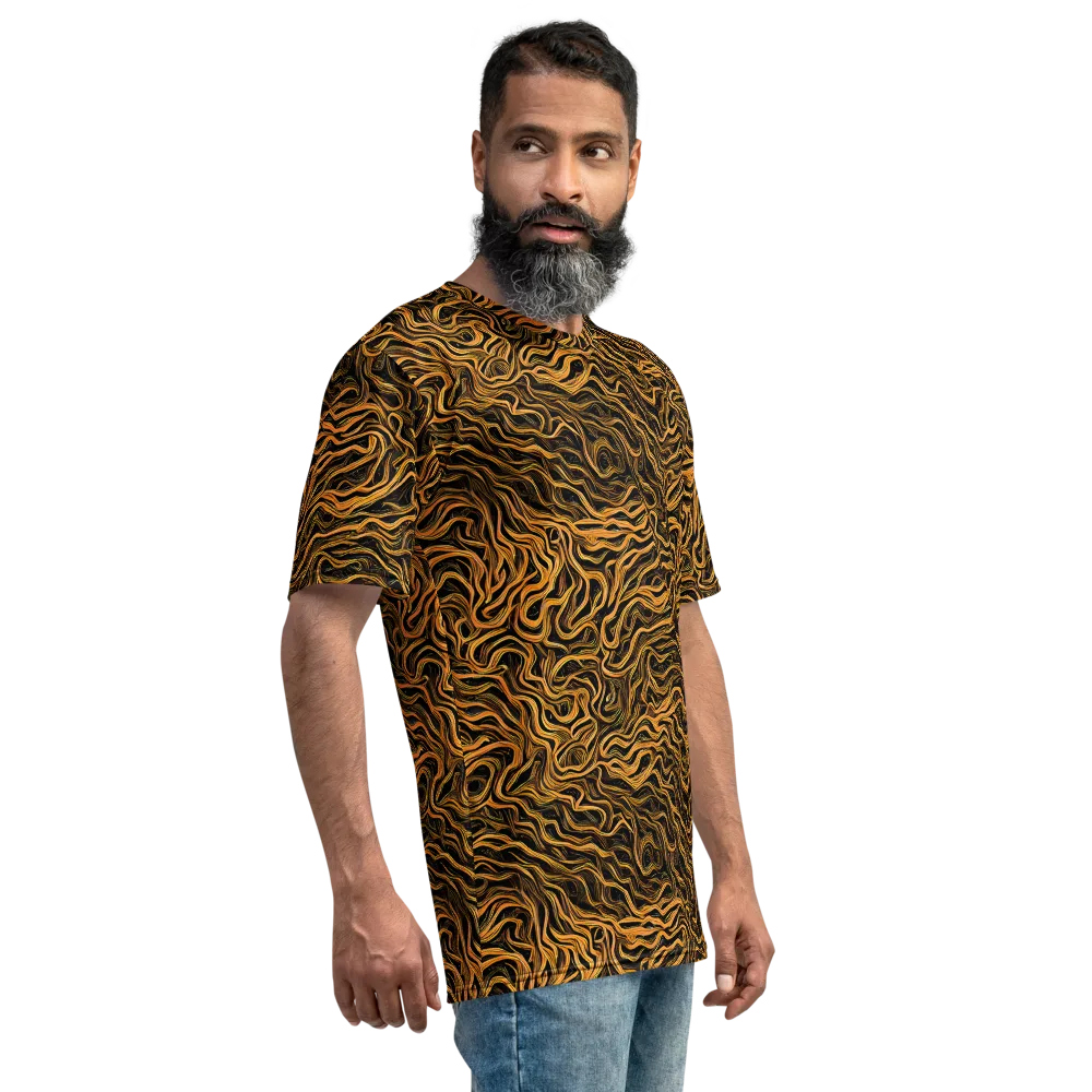 Obsidian Flame on Men's Crew Neck T-Shirt — Right