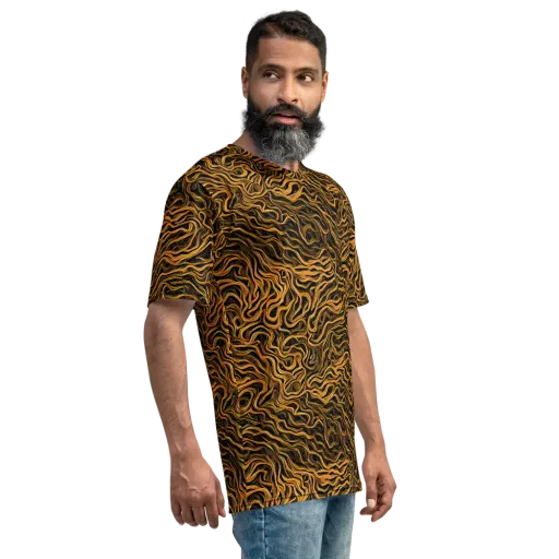 Obsidian Flame on a Men's Crew Neck T-Shirt