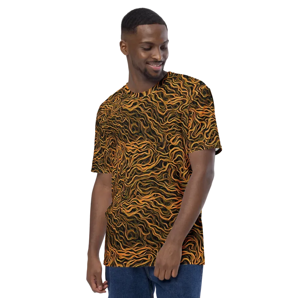 Obsidian Flame on Men's Crew Neck T-Shirt — Left