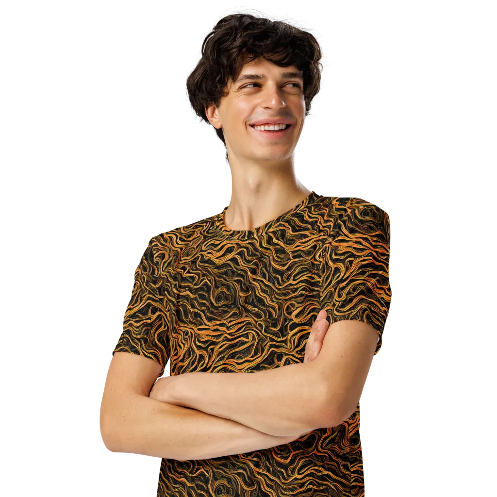 Obsidian Flame on Men's Crew Neck T-Shirt — Left Front