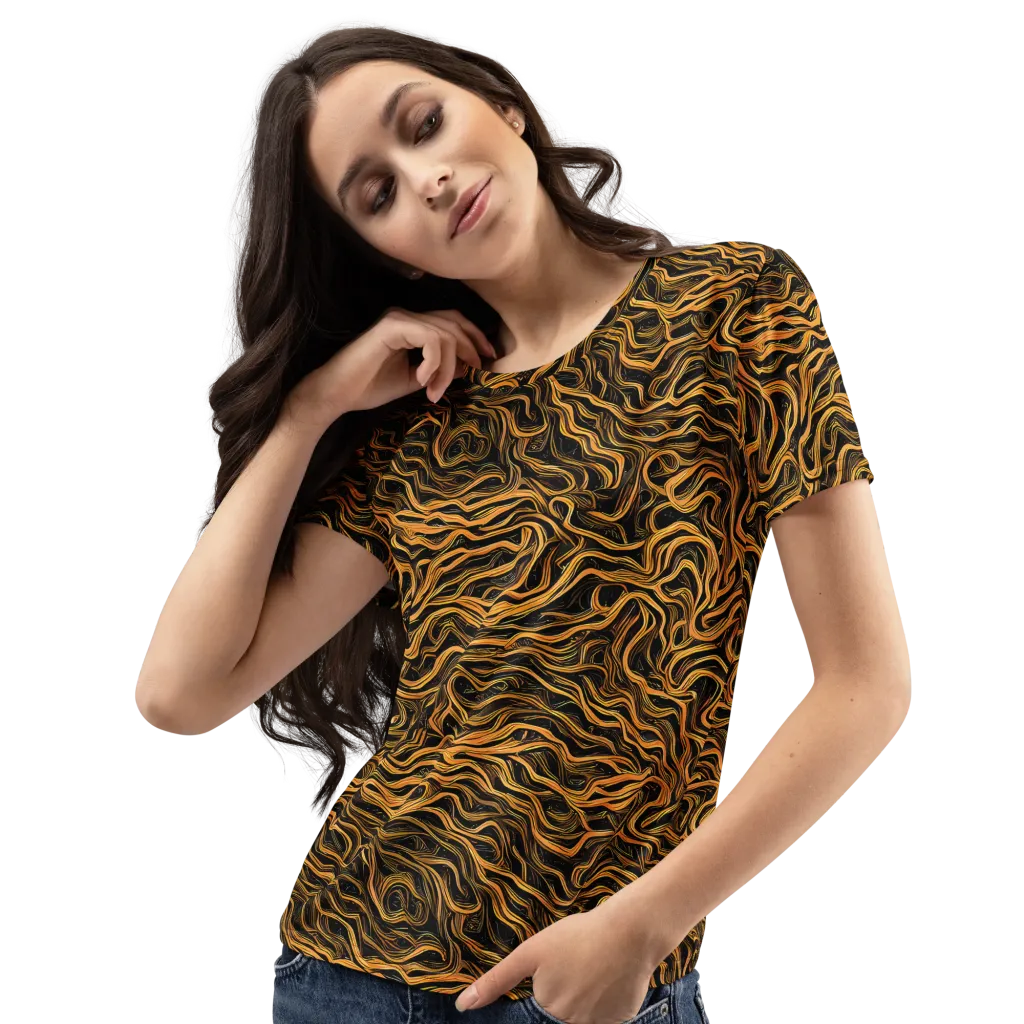 Obsidian Flame on Women's Crew Neck T-Shirt — Left Front