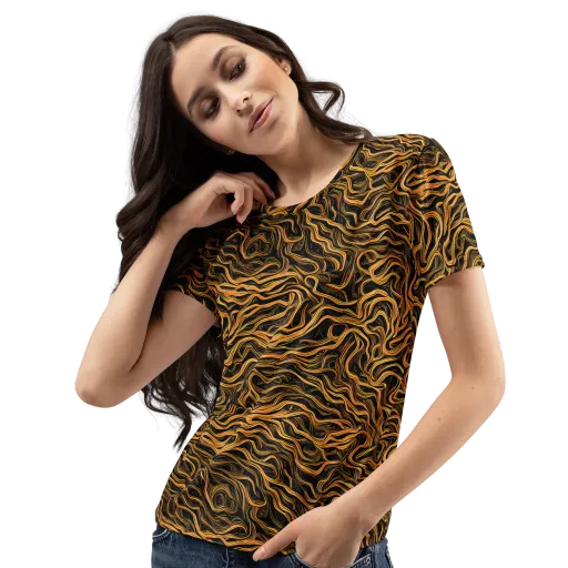Obsidian Flame on a Women's Crew Neck T-Shirt