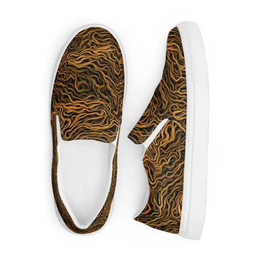 Obsidian Flame on a Men's Slip-On Canvas Shoes