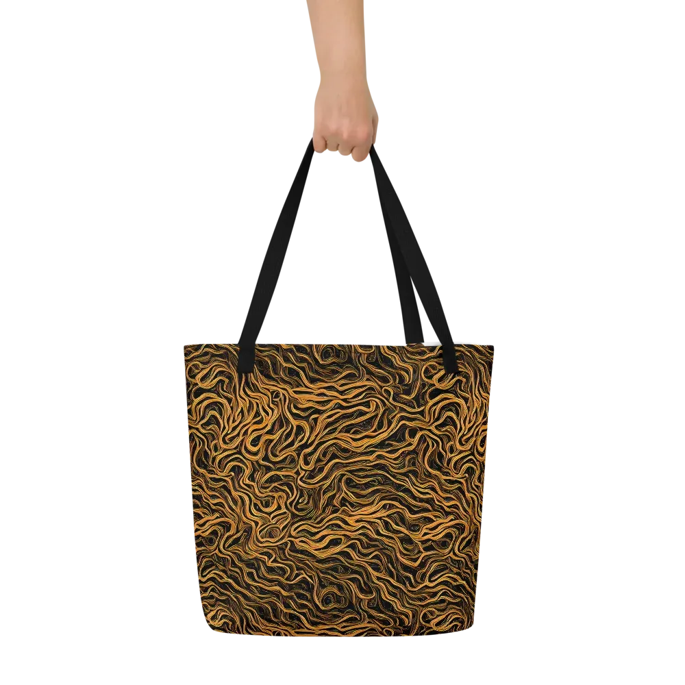 Obsidian Flame on Large Tote Bag W/ Pocket — Front